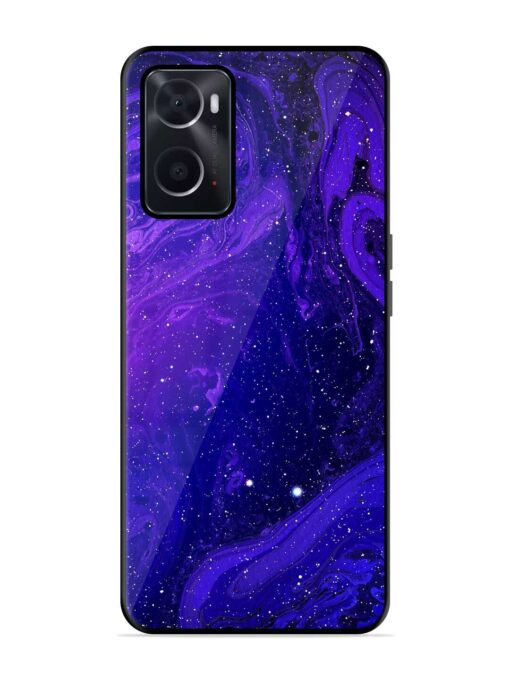 Galaxy Acrylic Abstract Art Glossy Metal Phone Cover for Oppo A76