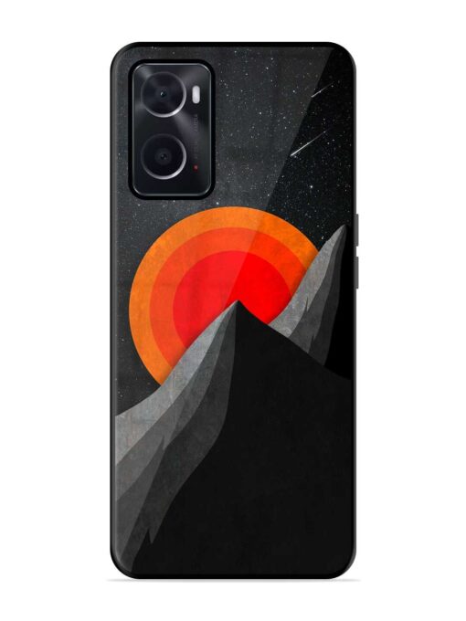 Black Mountain Glossy Metal Phone Cover for Oppo A76 Zapvi