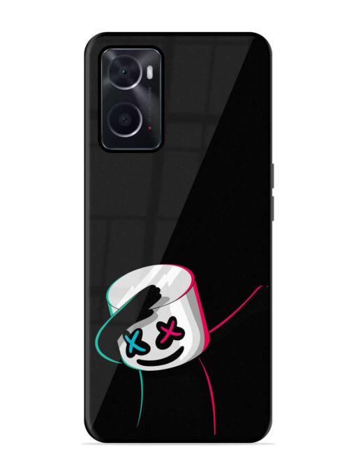 Black Marshmallow Glossy Metal Phone Cover for Oppo A76 Zapvi