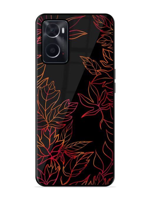 Red Floral Pattern Glossy Metal Phone Cover for Oppo A76