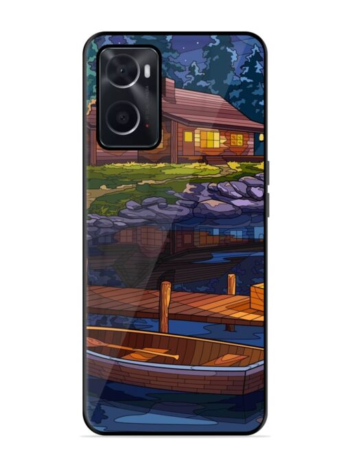 Village Night Scene Glossy Metal Phone Cover for Oppo A76