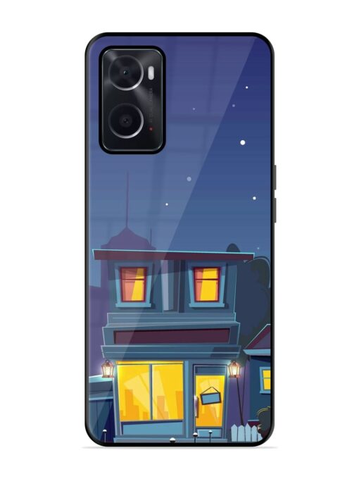 Vector Night House Glossy Metal Phone Cover for Oppo A76