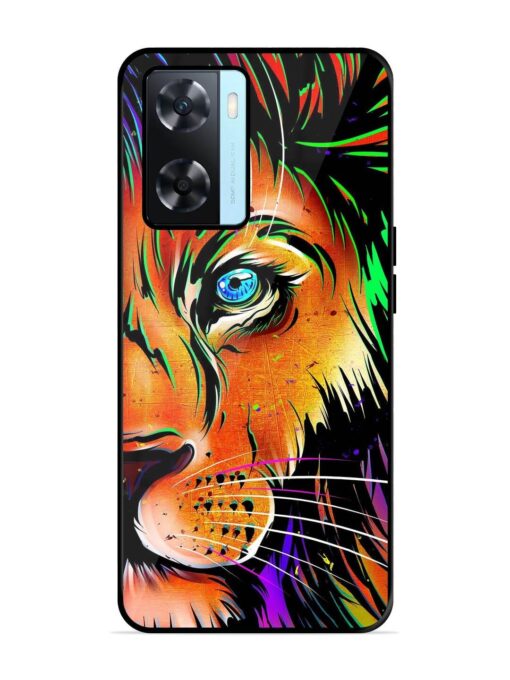 Colorful Lion Design Glossy Metal TPU Phone Cover for Oppo A77 Zapvi