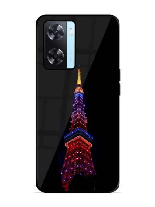 Eiffel Tower Night View Glossy Metal Phone Cover for Oppo A77 Zapvi