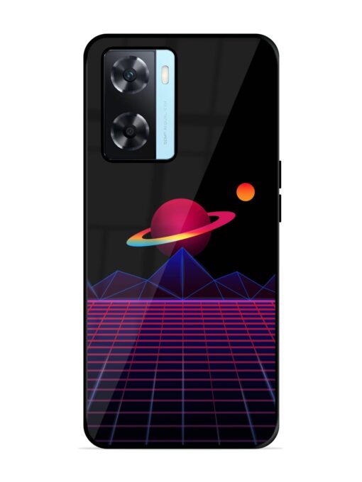 Wave Aesthetic Glossy Metal Phone Cover for Oppo A77 Zapvi