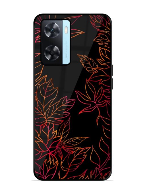 Red Floral Pattern Glossy Metal Phone Cover for Oppo A77