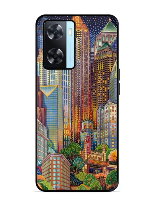 Cityscapes Art Glossy Metal Phone Cover for Oppo A77 Zapvi