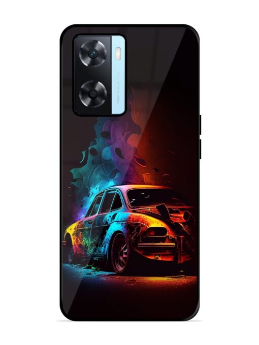 High Classic Car Art Glossy Metal Phone Cover for Oppo A77 Zapvi