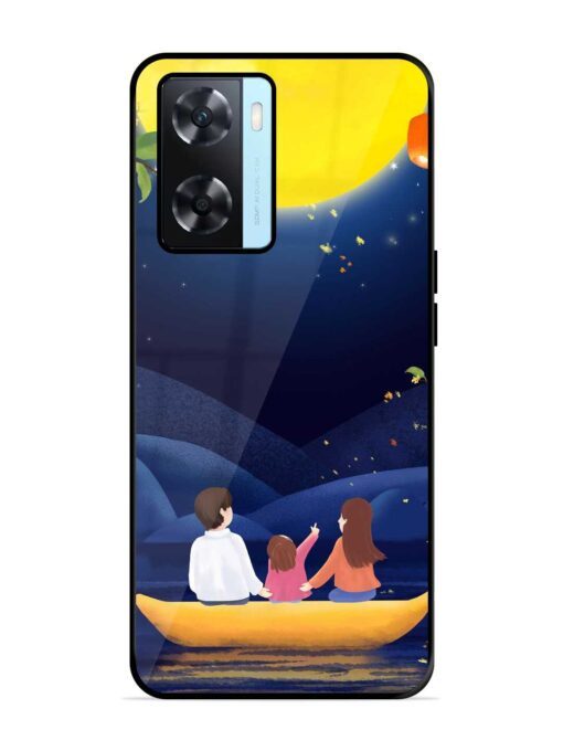 Happy Family And Beautiful View Glossy Metal Phone Cover for Oppo A77S