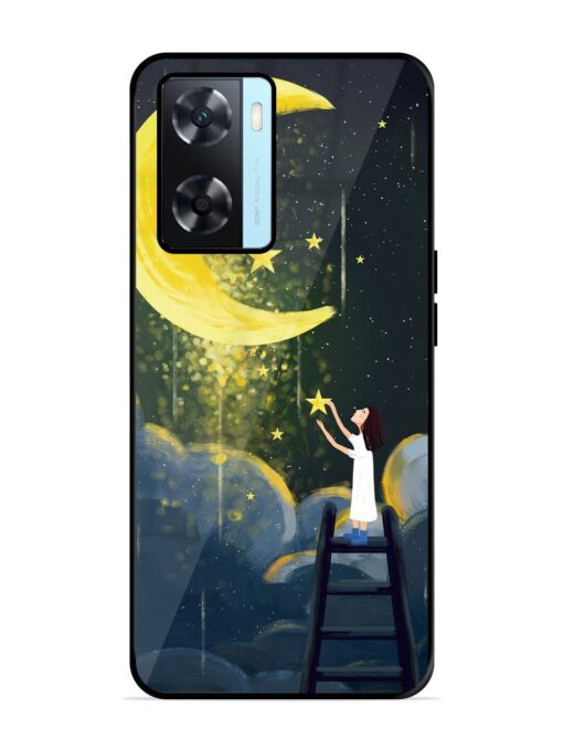 Moonlight Healing Night Illustration Glossy Metal TPU Phone Cover for Oppo A77S Zapvi