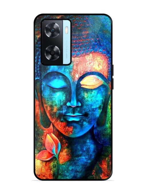 Buddha Painting Glossy Metal Phone Cover for Oppo A77S Zapvi