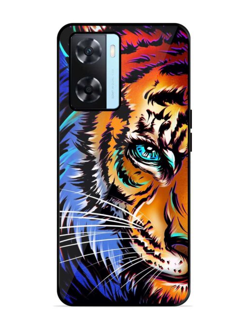 Colorful Lion Art Glossy Metal Phone Cover for Oppo A77S