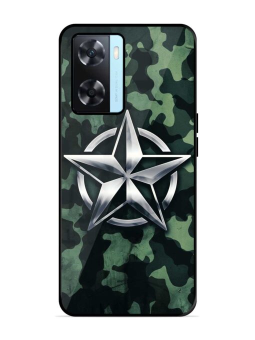 Indian Army Star Design Glossy Metal Phone Cover for Oppo A77S