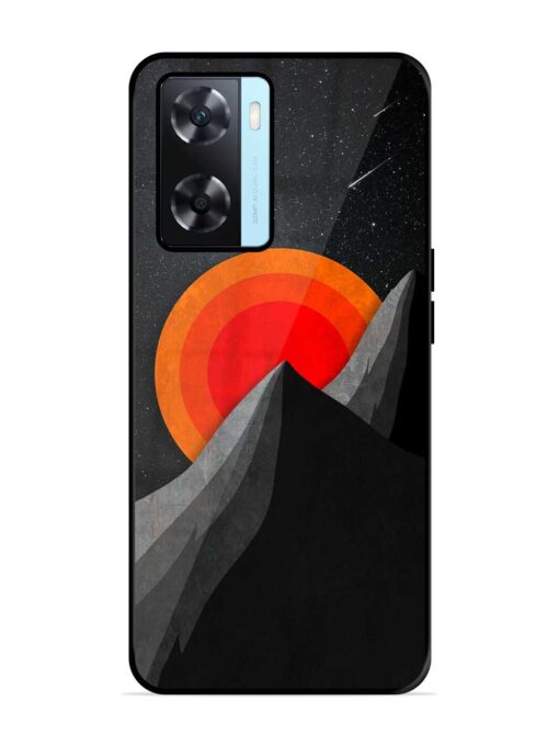 Black Mountain Glossy Metal Phone Cover for Oppo A77S