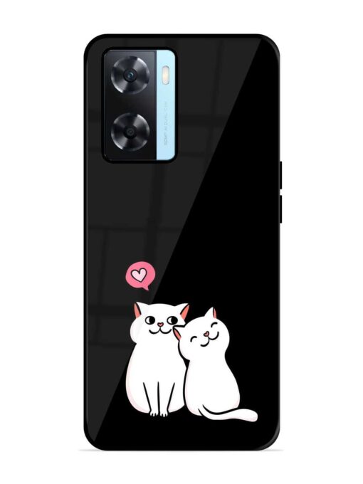 Cat Love Glossy Metal Phone Cover for Oppo A77S