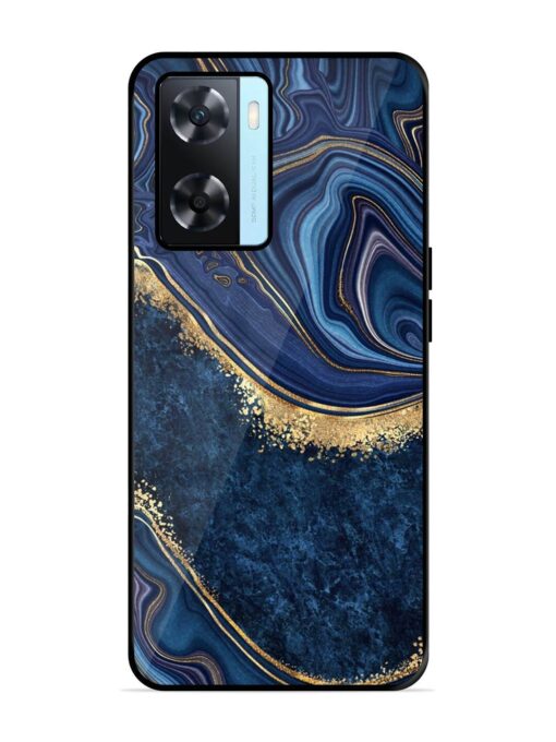 Abstract Background Blue Glossy Metal TPU Phone Cover for Oppo A77S Zapvi