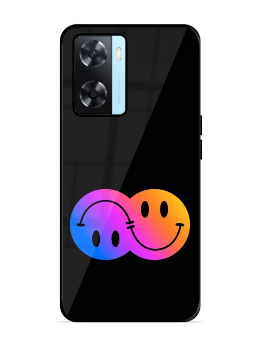 Gradient Smile Art Glossy Metal TPU Phone Cover for Oppo A77S