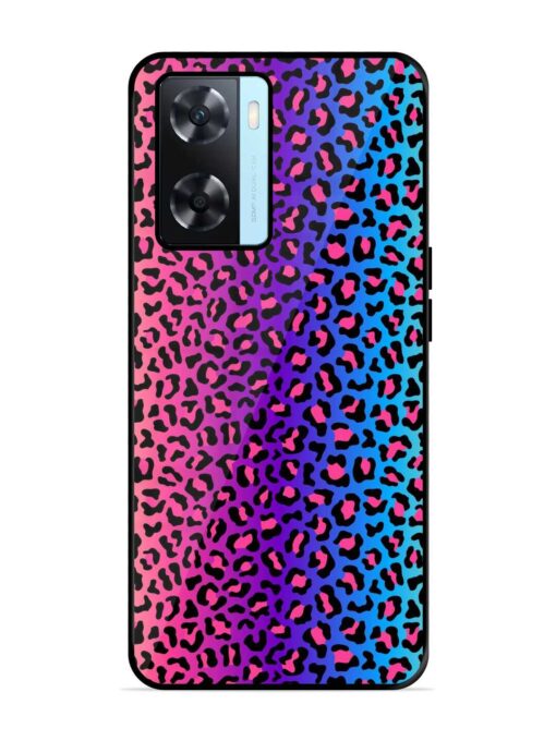 Colorful Leopard Seamless Glossy Metal Phone Cover for Oppo A77S Zapvi