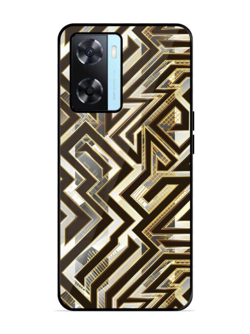 Technology Geometric Seamless Glossy Metal Phone Cover for Oppo A77S