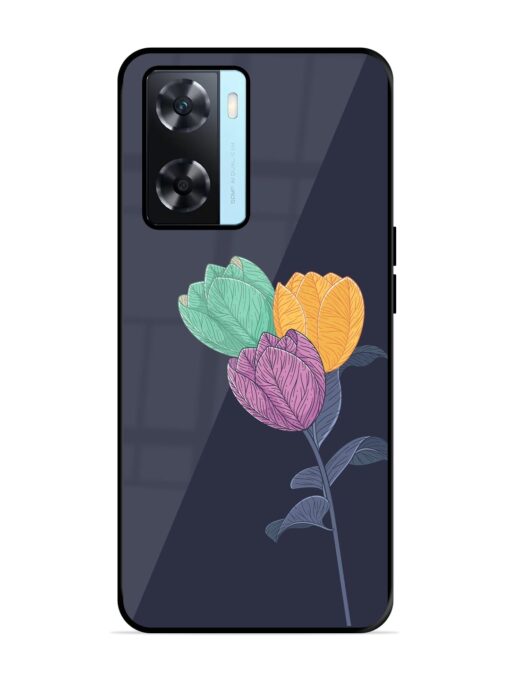 Flower Vector Glossy Metal Phone Cover for Oppo A77S