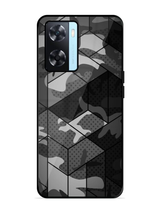 Hexagonal Pattern Glossy Metal Phone Cover for Oppo A77S Zapvi