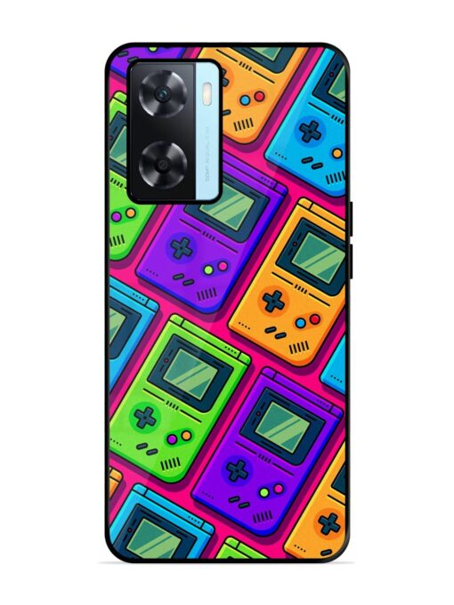 Game Seamless Pattern Glossy Metal Phone Cover for Oppo A77S