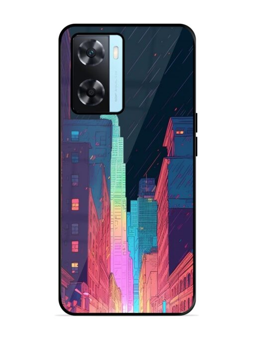 Minimal City Art Glossy Metal Phone Cover for Oppo A77S