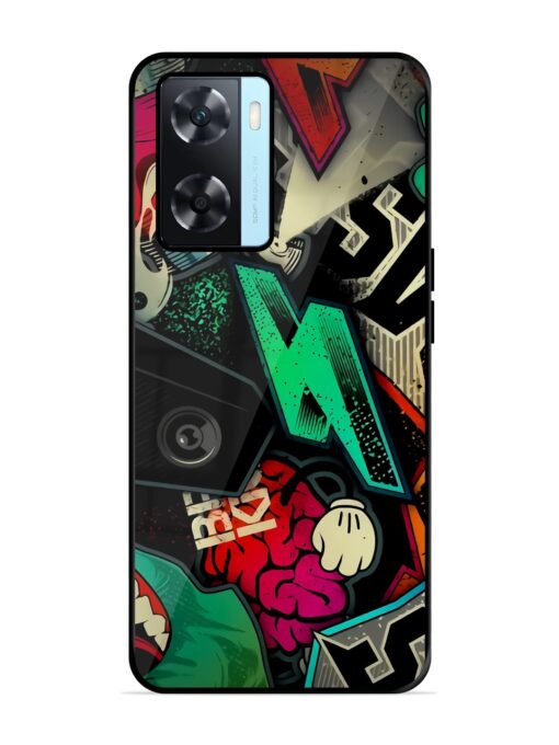 Graffiti Art Glossy Metal Phone Cover for Oppo A77S