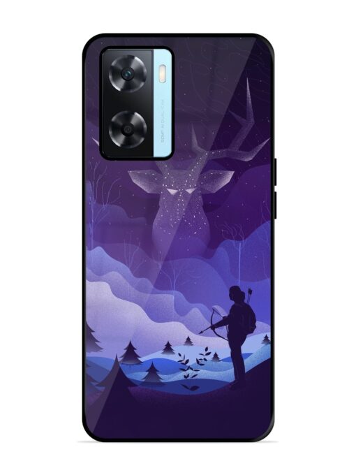 Deer Forest River Glossy Metal Phone Cover for Oppo A77S Zapvi