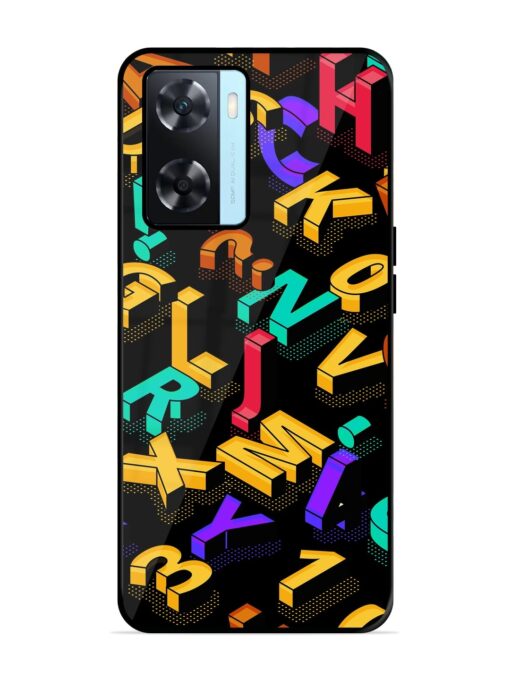 Seamless Pattern With Letters Glossy Metal Phone Cover for Oppo A77S Zapvi