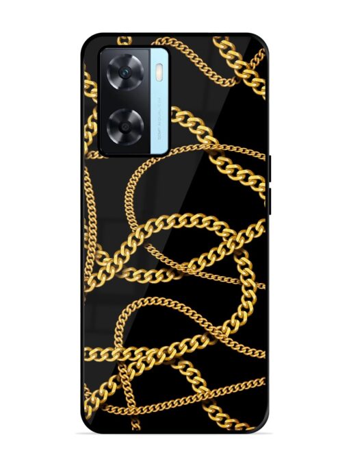 Decorative Golde Chain Glossy Metal Phone Cover for Oppo A77S