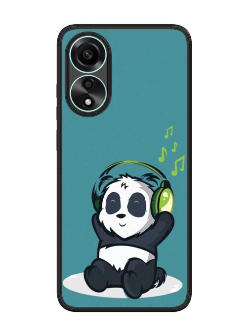 Music Panda Glossy Metal Phone Cover for Oppo A78 (4G)