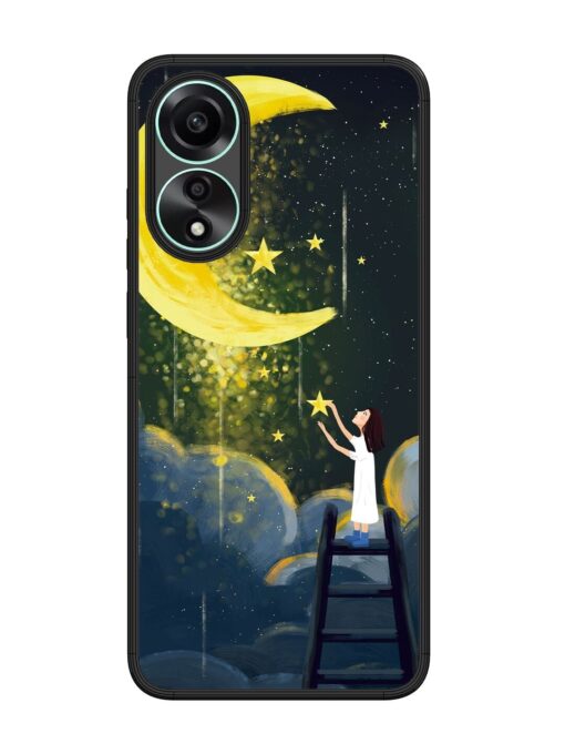 Moonlight Healing Night Illustration Glossy Metal TPU Phone Cover for Oppo A78 (4G) Zapvi