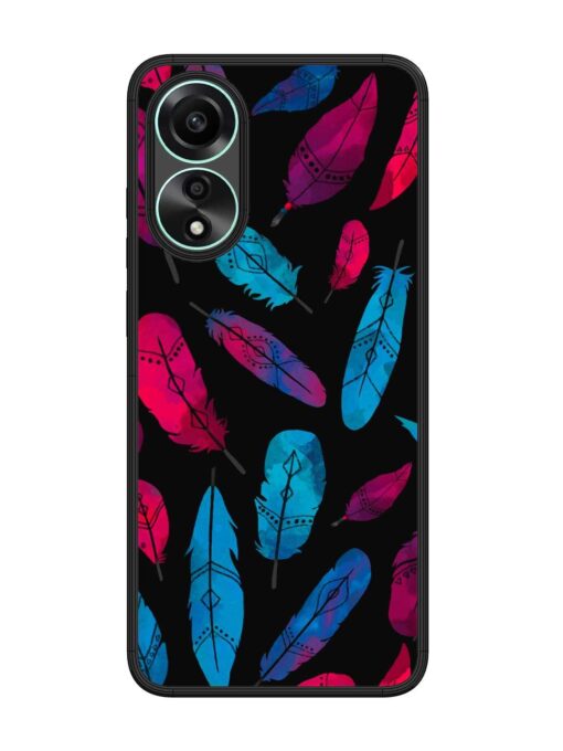 Feather Art Glossy Metal Phone Cover for Oppo A78 (4G) Zapvi