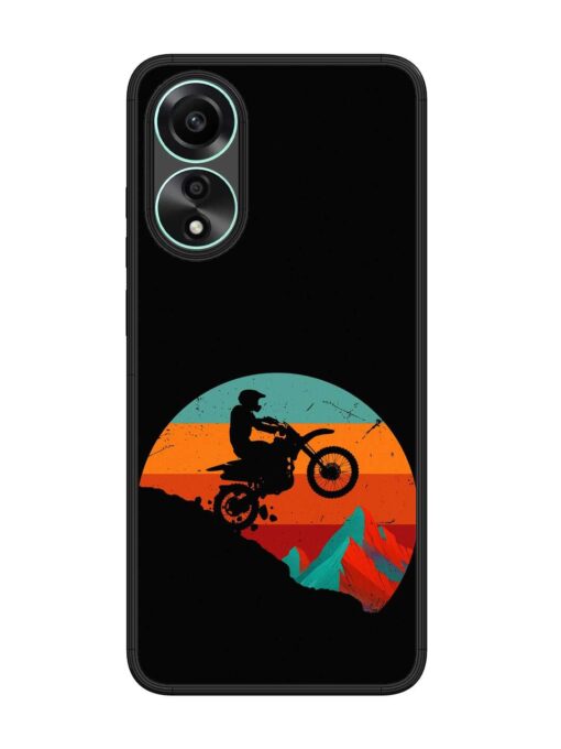 Mountain Bike Glossy Metal Phone Cover for Oppo A78 (4G)