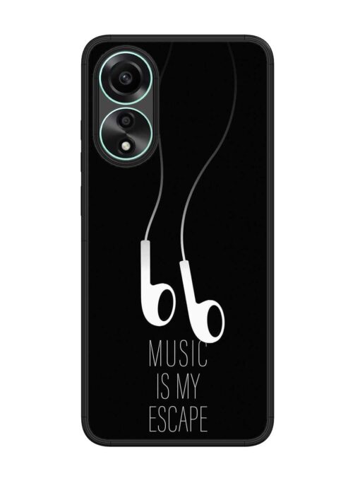 Music Is My Escape Glossy Metal Phone Cover for Oppo A78 (4G)