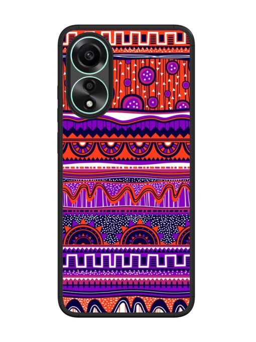 Ethnic Seamless Pattern Glossy Metal TPU Phone Cover for Oppo A78 (4G)