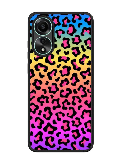 Neon Rainbow Colored Glossy Metal Phone Cover for Oppo A78 (4G) Zapvi