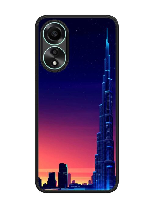 Burj Khalifa Abstract Glossy Metal Phone Cover for Oppo A78 (4G)