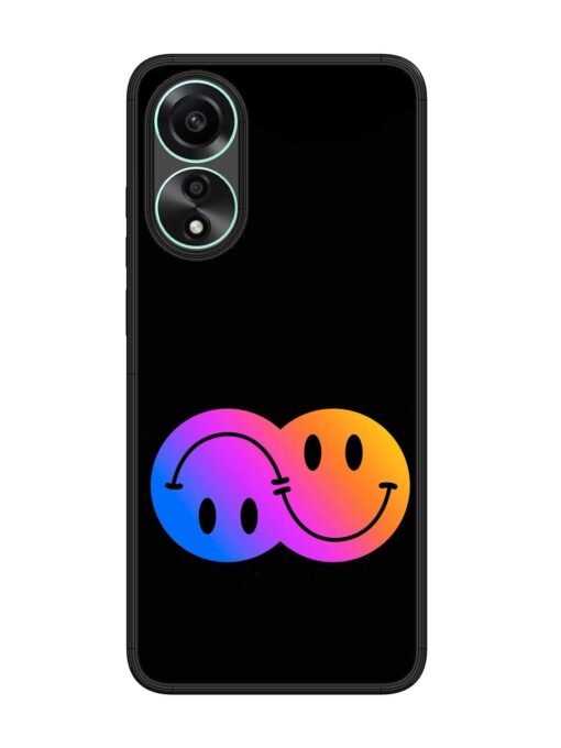 Gradient Smile Art Glossy Metal TPU Phone Cover for Oppo A78 (4G)