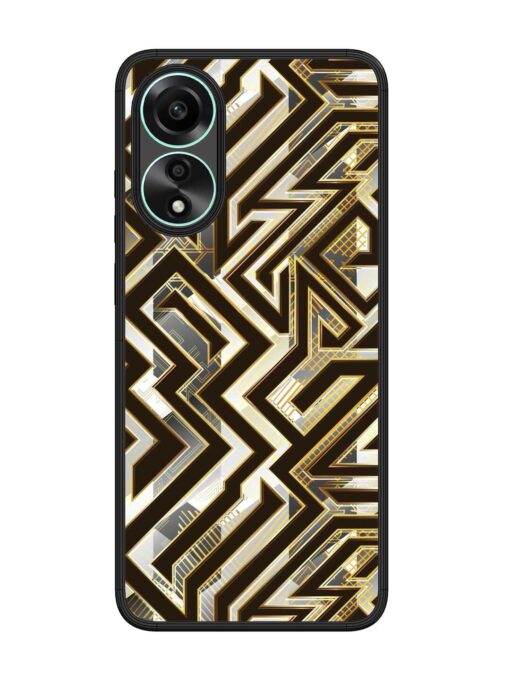 Technology Geometric Seamless Glossy Metal Phone Cover for Oppo A78 (4G) Zapvi