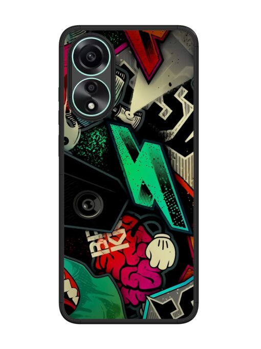 Graffiti Art Glossy Metal Phone Cover for Oppo A78 (4G) Zapvi