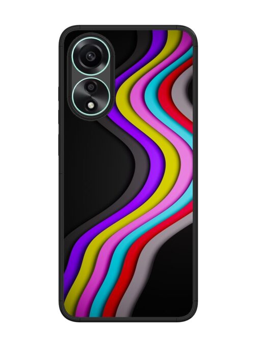 Liquid Blue Abstract Glossy Metal Phone Cover for Oppo A78 (4G) Zapvi