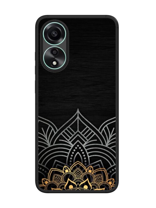 Decorative Golden Pattern Glossy Metal Phone Cover for Oppo A78 (4G) Zapvi