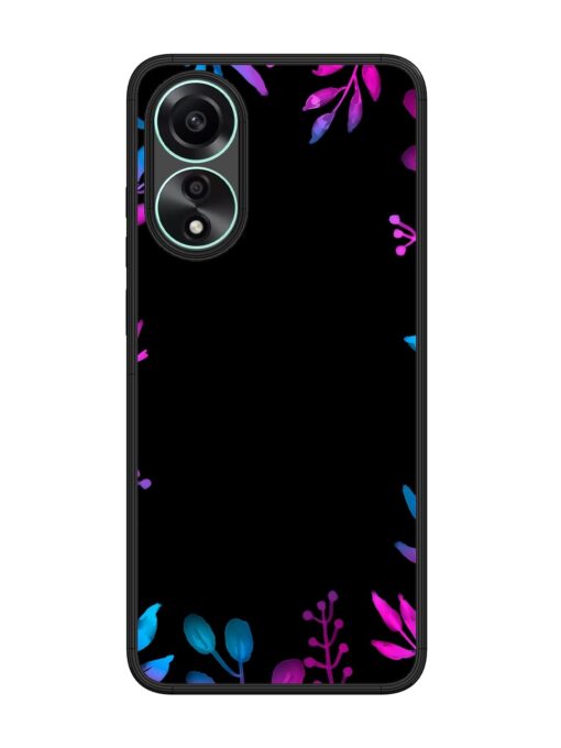 Flower Pattern Watercolor Glossy Metal Phone Cover for Oppo A78 (4G) Zapvi