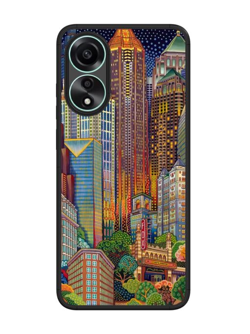 Cityscapes Art Glossy Metal Phone Cover for Oppo A78 (4G) Zapvi