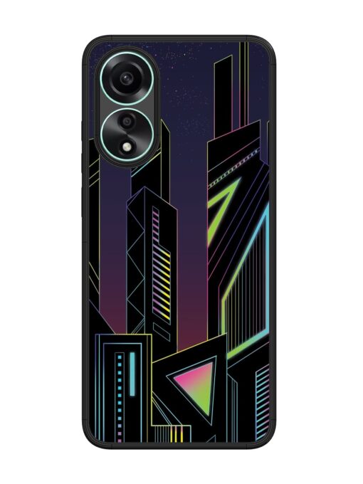 Neon Dreamscape Glossy Metal Phone Cover for Oppo A78 (4G) Zapvi