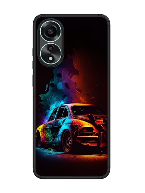 High Classic Car Art Glossy Metal Phone Cover for Oppo A78 (4G) Zapvi