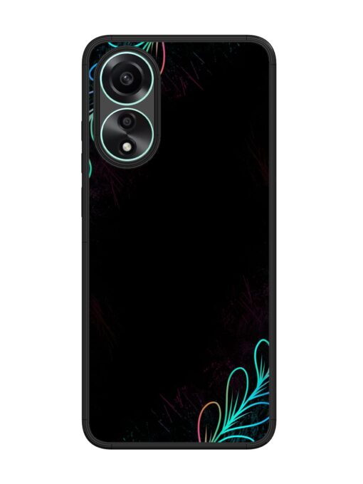 Decorative Line Art Glossy Metal Phone Cover for Oppo A78 (4G) Zapvi