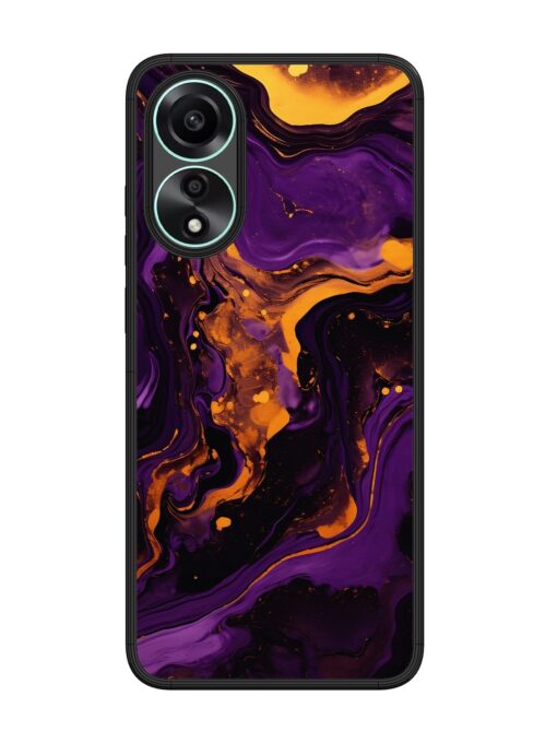 Painting Of A Purple Glossy Metal Phone Cover for Oppo A78 (4G) Zapvi